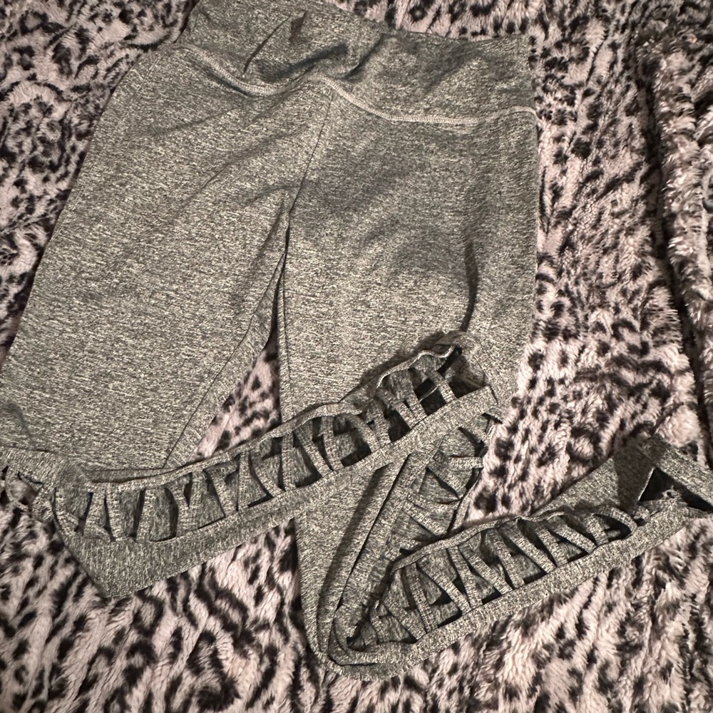 Gray Cutout Leggings
